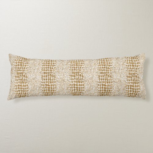 Gold Glitter Alligator Print Body Pillow