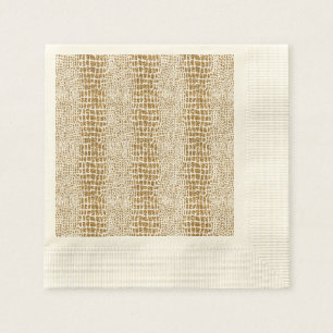 Gold Glitter Alligator Print Napkins
