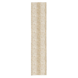 Gold Glitter Alligator Print Short Table Runner