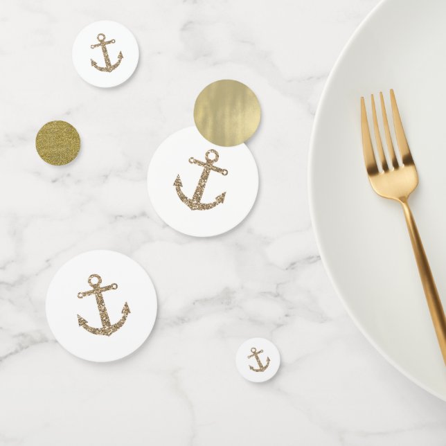 Gold Glitter Anchor Nautical Beach Tropical Party Confetti (Group)
