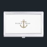 Gold Glitter Anchor Nautical Business Card Holder<br><div class="desc">Gold Glitter Anchor Nautical Business Card Holder. Customize with any text or leave it blank.</div>
