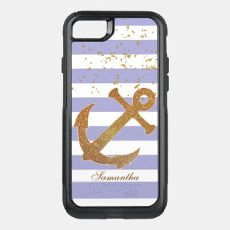 Gold Glitter Anchor OtterBox Commuter iPhone SE/8/7 Case