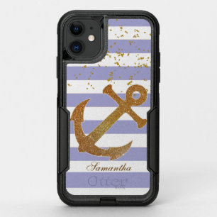 Gold Glitter Anchor OtterBox Commuter iPhone 11 Case