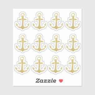 Gold Glitter Anchor Sticker