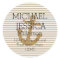 Gold Glitter Anchor Stripes Personalized address