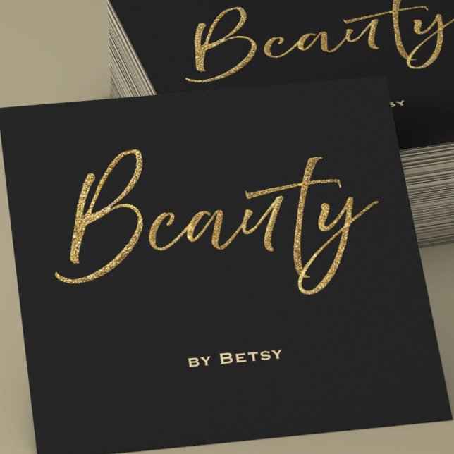 Gold Glitter and Black Beauty Business Card (Creator Uploaded)