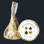 Gold Glitter and Black Las Vegas Casino Theme Hershey®'s Kisses®<br><div class="desc">The perfect addition to your glamorous Las Vegas wedding, elopement celebration or casino themed party, these personalized candy candy stickers feature all four card suits in black and faux gold glitter and make excellent favors and table decor and will leave your guests with a sweet reminder of a fun celebration....</div>