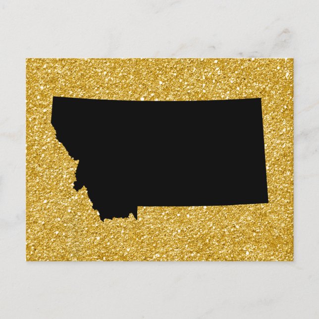 Gold Glitter and Black Montana Postcard (Front)