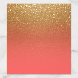 Gold Glitter and Coral Envelope Liner