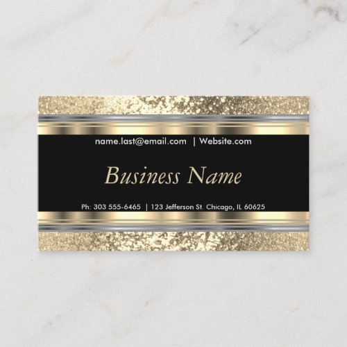 Gold Glitter and Elegant Gold and Silver  Business Card