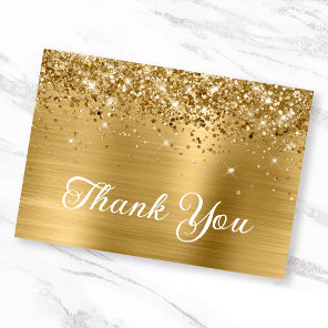 Gold Glitter and Foil 50th Birthday Thank You Card