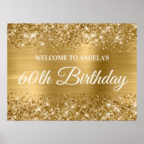 Gold Glitter and Foil 60th Birthday Welcome Poster