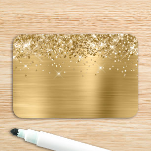 Gold Glitter and Foil Blank Name Tag