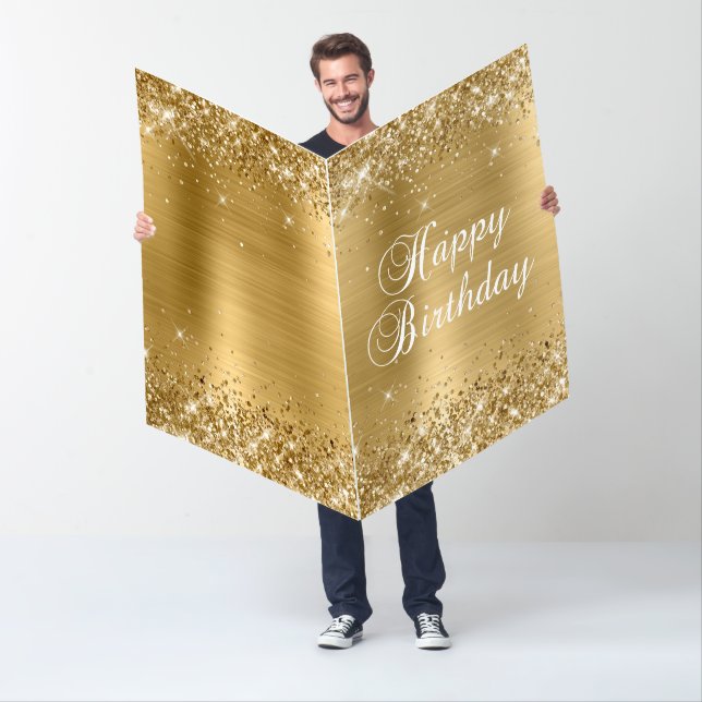 Gold Glitter and Foil Happy Birthday Card (In Situ)