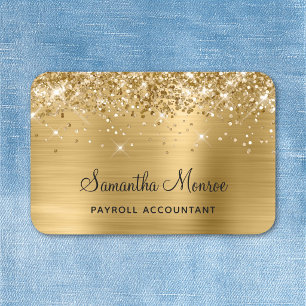 Gold Glitter and Foil Name Tag