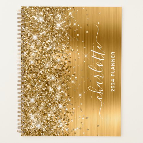 Gold Glitter and Foil Swash Signature Planner