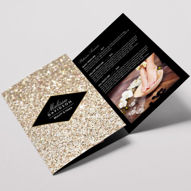 Gold Glitter and Glamour Nail Salon Brochure (Creator Uploaded)