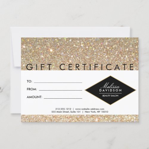 Gold Glitter and Glamour Salon Gift Certificate