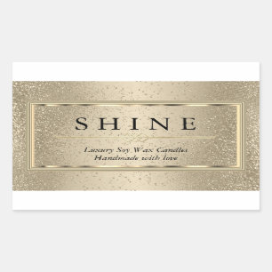 Gold Glitter and Gold  Rectangular Sticker