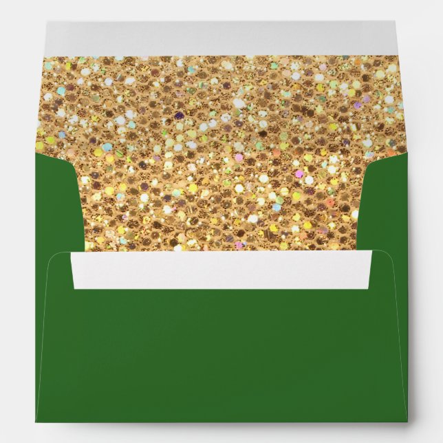 Gold Glitter and Green Envelope (Back (Bottom))