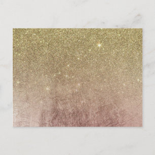 Gold Glitter and Pink Rose Gold Foil Mesh Postcard