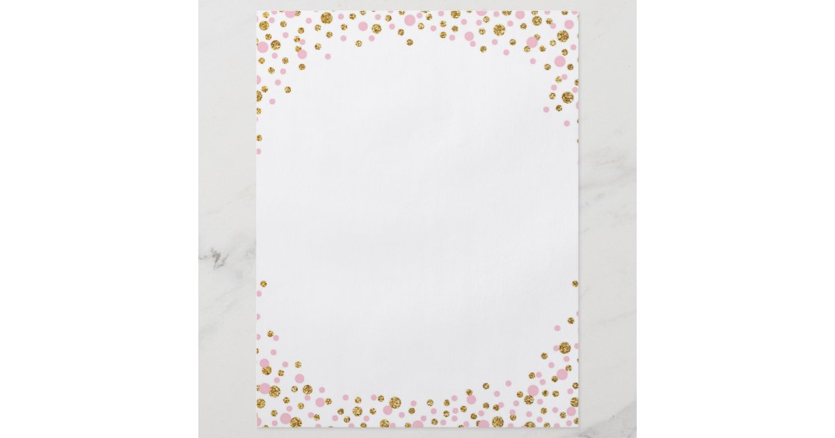 Gold Glitter And Pink Sprinkle Confetti Flyer Zazzle Com