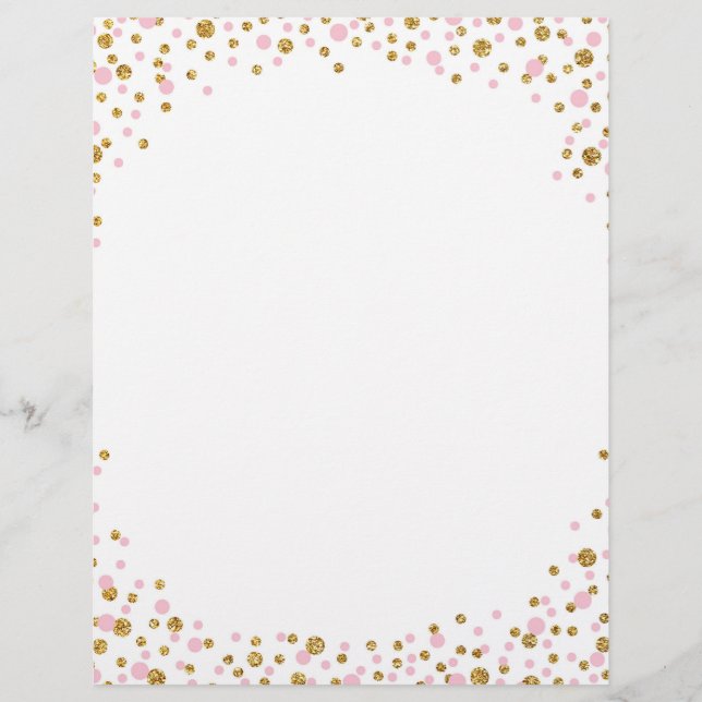 Gold Glitter and Pink Sprinkle Confetti Flyer (Front)