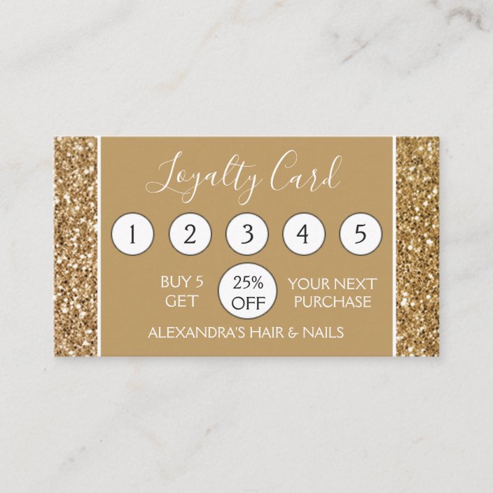Gold Glitter And Sparkle Girly Loyalty Punch Zazzle Com