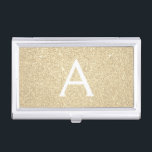 Gold Glitter and Sparkle Monogram Business Card Case<br><div class="desc">Gold Faux Glitter and Sparkle Elegant Monogram Business Card Holder. This Business Card Holder can be customized to include your initial and first name.</div>