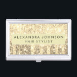 Gold Glitter and Sparkle Monogram Business Card Case<br><div class="desc">Gold Faux Dripping Glitter and Sparkle Elegant Girly Business Card Holder. This Business Card Holder can be customized to include your first and last name.</div>