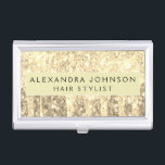 Gold Glitter and Sparkle Monogram Business Card Case<br><div class="desc">Gold Faux Dripping Glitter and Sparkle Elegant Girly Business Card Holder. This Business Card Holder can be customized to include your first and last name.</div>