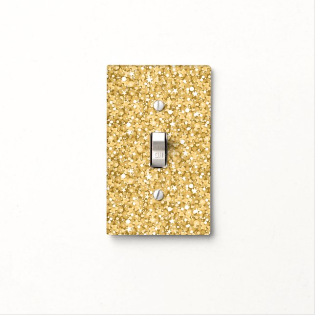 Gold Glitter And Sparkles Light Switch Cover (In Situ)