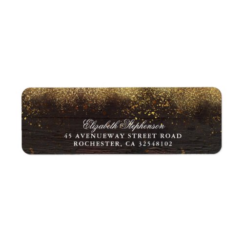 Gold Glitter and Wood Rustic Label