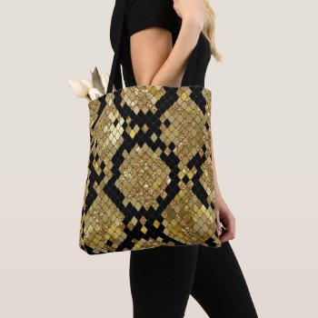 Gold Glitter Animal Print Tote Bag by graphicdesign at Zazzle
