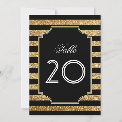 Gold Glitter Art Deco 1920s Table Numbers