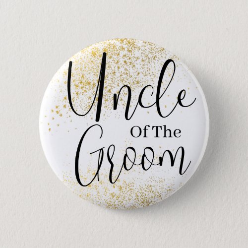 Gold Glitter aucle of groom wedding  Button