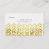 Gold Glitter Aztec Arrow Pattern Hair Stylist Card (Back)