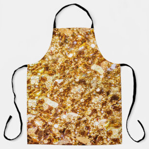 Gold glitter background apron