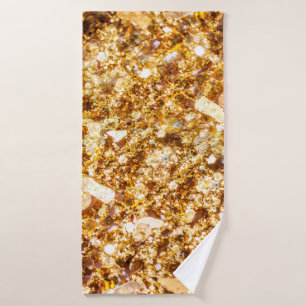 Gold glitter background bath towel
