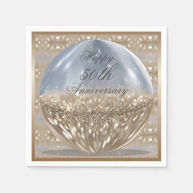 Gold Glitter Ball Napkins (Front)
