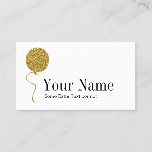 Gold Glitter Balloon Event Party Planner Business Card