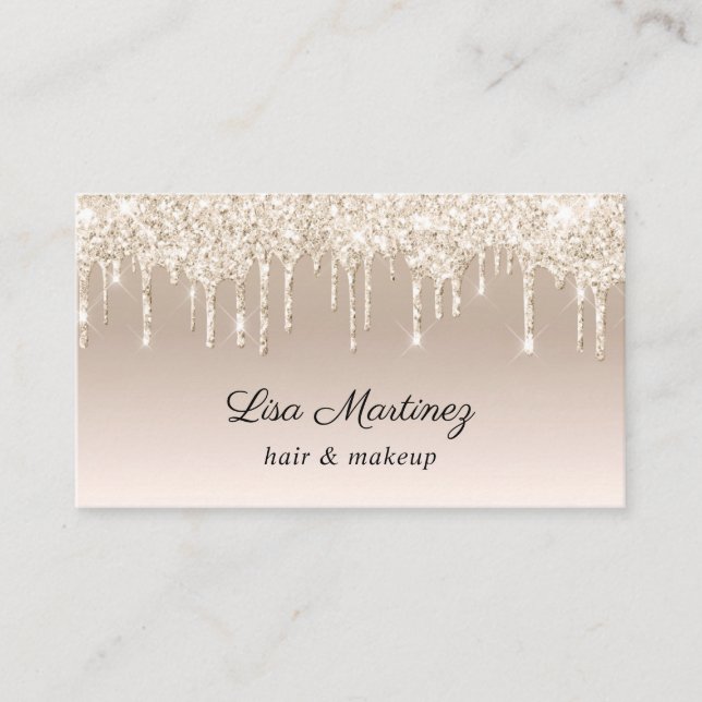 Gold Glitter Beauty Business Card (Front)