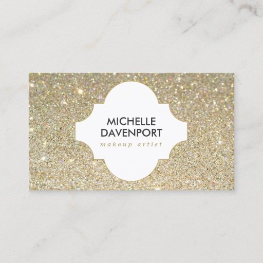 Customizable GOLD GLITTER BEAUTY, MAKEUP ARTIST, SALON BUSINESS CARD