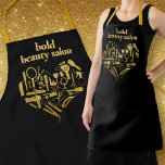Gold Glitter Beauty Salon Tools Heart Hair Stylist Apron at Zazzle