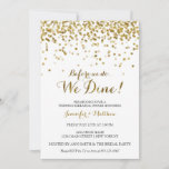 Gold Glitter Before We Do We Dine Rehearsal Dinner Invitation at Zazzle