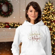 Gold Glitter "Believe in the Magic" Christmas Holi