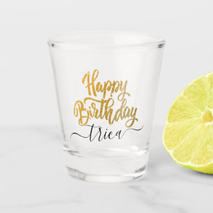 Gold Glitter Birthday party Shot Glass