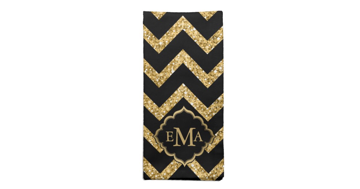 black and gold glitter chevron background