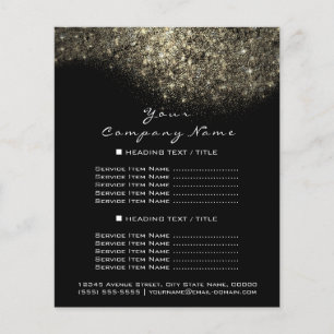 Gold Glitter Black Conceptual Minimal Confetti Flyer
