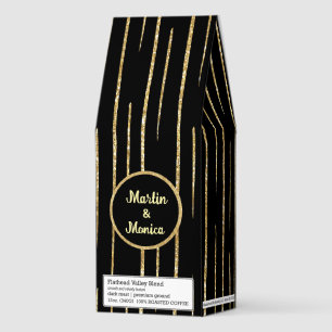 Gold Glitter &black custom name Roasted Coffee